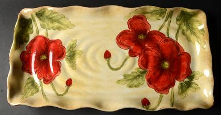 Poppies 17" Rectangular Tray