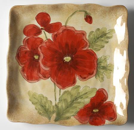 Poppies Square Dinner Plate