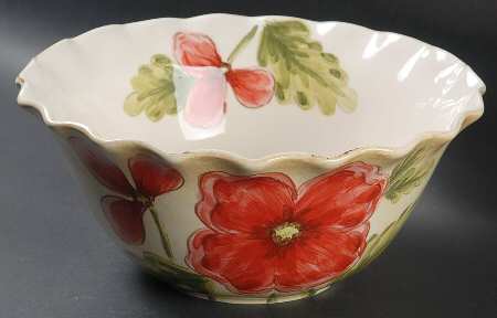 Poppies 10" Ruffled Bowl