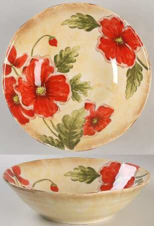 Poppies 12" Round Serving Bowl