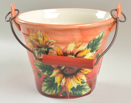 Sunset Sunflower Bucket-W/Handle