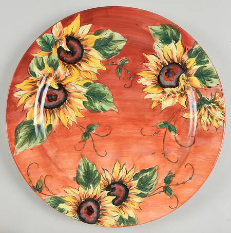 Sunset Sunflower 14" Chop Plate (Round Platter)