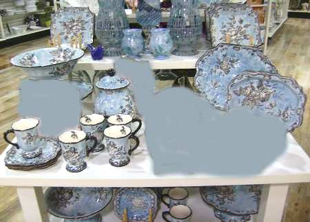 French Toile Blue Footed Mug