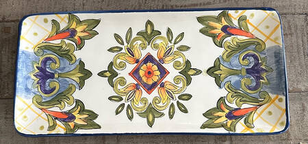 Green Talavera 10" Rectangular Tray