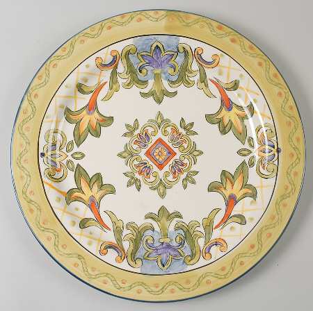 Green Talavera 14" Chop Plate (Round Platter)