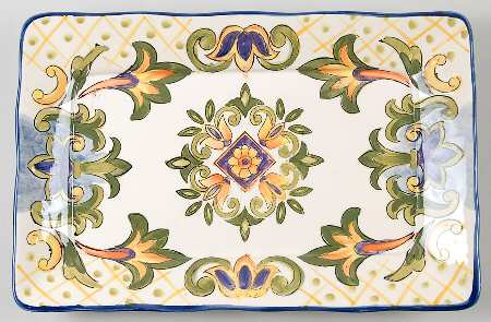 Green Talavera 12" Rectangular Serving Platter