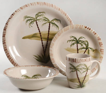 Tropic Palm 4 Piece Place Setting