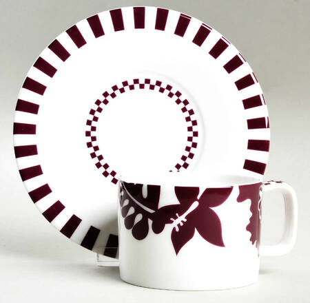 Claret Flat Cup & Saucer Set
