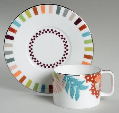 Tropical Flat Cup & Saucer Set