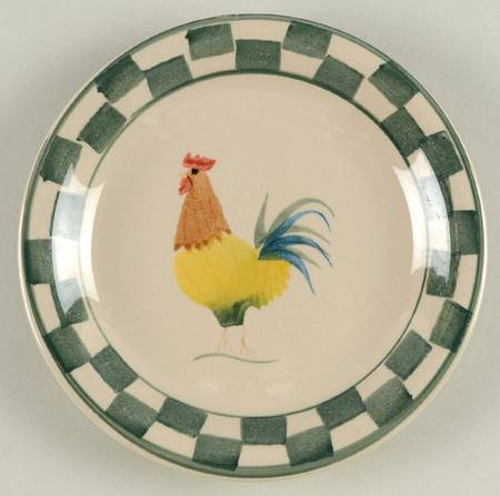 Country Rooster Green Salad Plate