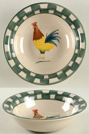 Country Rooster Green Soup/Cereal Bowl