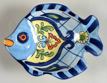 Blue Talavera Figural Dip Bowl