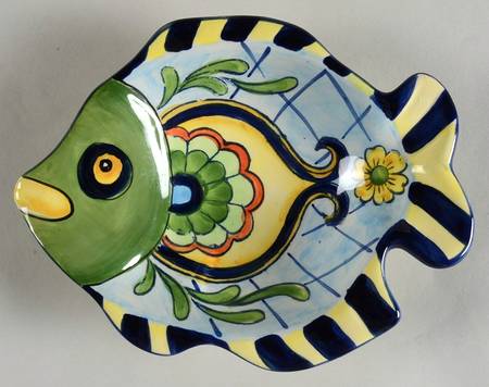 Blue Talavera Figural Dip Bowl