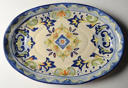 Blue Talavera 17" Oval Serving Platter