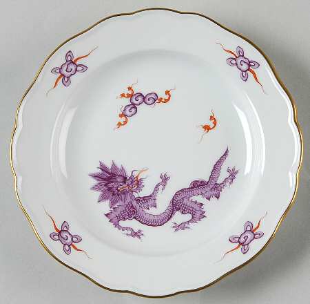 Ming Dragon Amethyst (Ornate, No Band Border) by Meissen (Germany)
