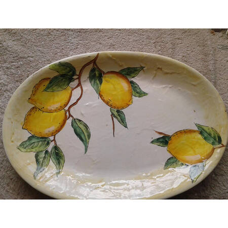 Rustic Lemon 14" Oval Serving Platter