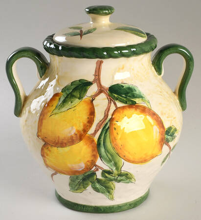 Rustic Lemon Large Canister & Lid