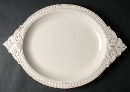 Venice Cream 19" Oval Serving Platter