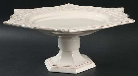 Venice Cream 13" Diameter Pedestal Cake Stand by Matceramica
