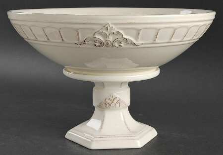 Venice Cream Large Footed Fruit Bowl