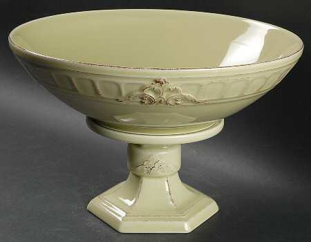 Venice Green Large Footed Fruit Bowl