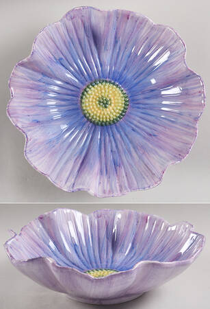 Flowers 12" Round Figural Serving Bowl