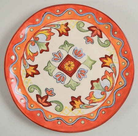 Orange Gold Talavera Salad Plate