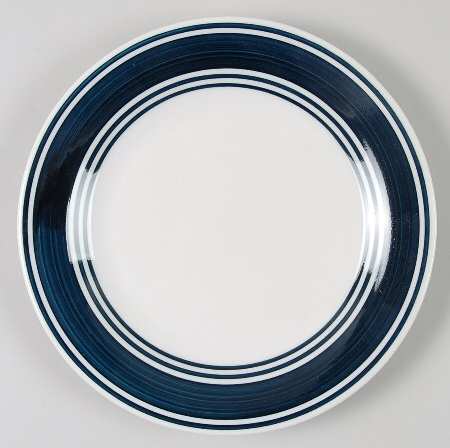 Casual Banded Cobalt Blue Salad Plate
