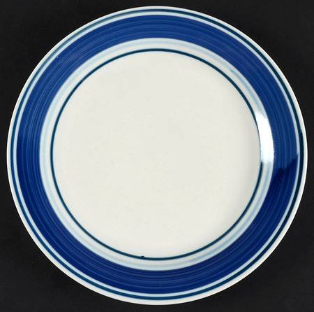 Casual Banded Royal Blue Salad Plate