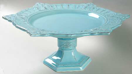 Venice Teal 13" Diameter Pedestal Cake Stand