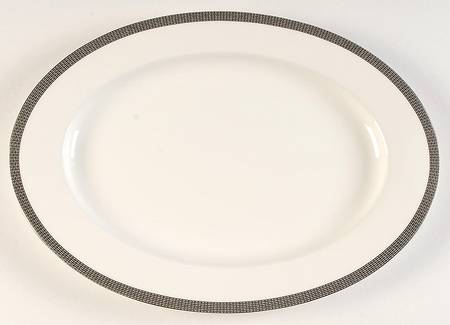 Woven Cable Platinum 15" Oval Serving Platter