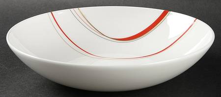 Modernist Red Coupe Soup Bowl
