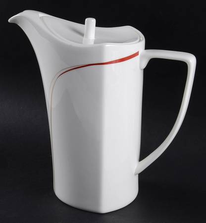 Modernist Red Coffee Pot & Lid