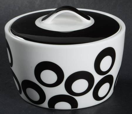 Circle Chic Black Sugar Bowl & Lid