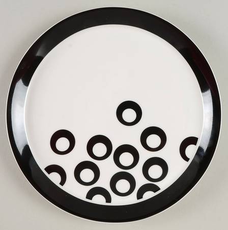 Circle Chic Black Salad Plate