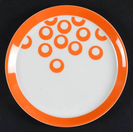 Circle Chic Orange Salad Plate