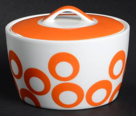 Circle Chic Orange Sugar Bowl & Lid