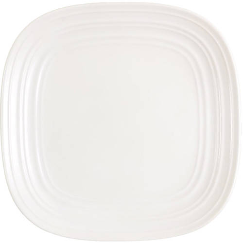 Swirl Square White Salad Plate