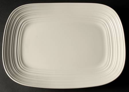 Swirl Square White 15" Rectangular Serving Platter