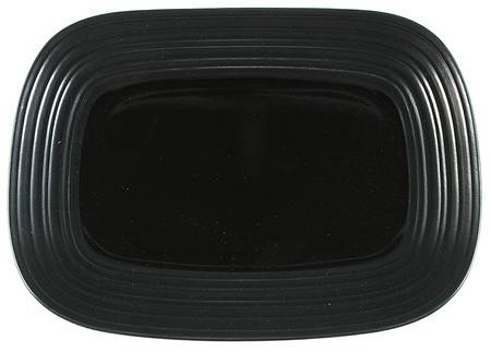 Swirl Square Black 15" Rectangular Serving Platter