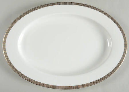 Woven Cable Gold 15" Oval Serving Platter