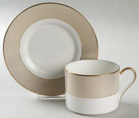 Confetti Gold Flat Cup & Saucer Set