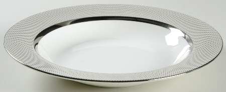 Confetti Platinum Rim Soup Bowl