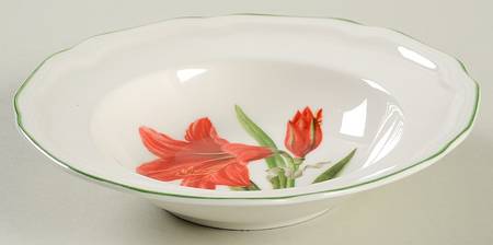 Antique White Holiday Rim Fruit/Dessert (Sauce) Bowl