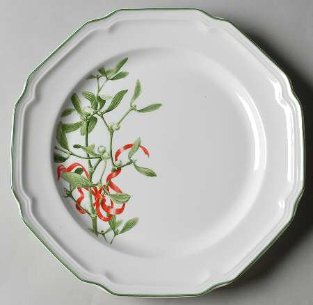 Antique White Holiday Dinner Plate