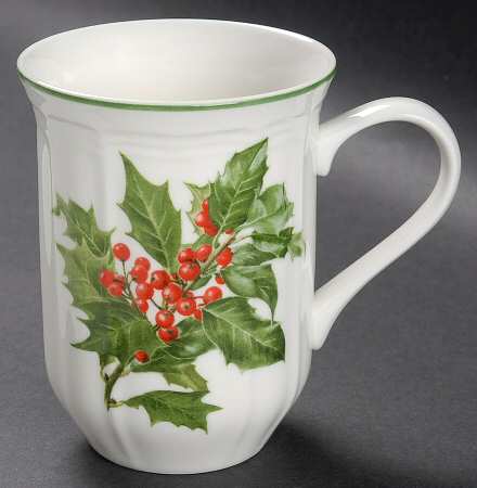 Antique White Holiday Mug