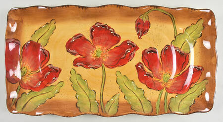 Poppy Splatter 17" Rectangular Serving Platter
