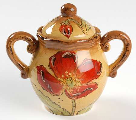 Poppy Splatter Sugar Bowl & Lid