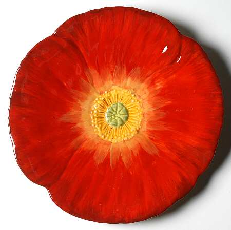 Poppy Splatter Flower Shape Dinner Plate