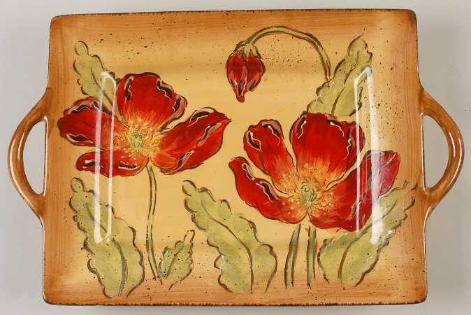 Poppy Splatter 15" Rectangular Tray